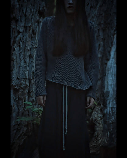 waffle bias pullover