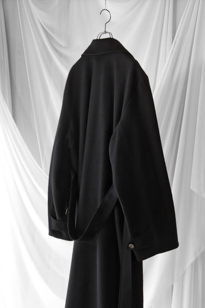 melton&gabardine layered coat