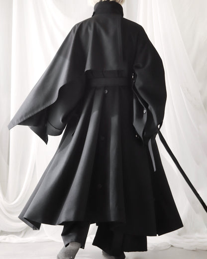 wool layered trench coat
