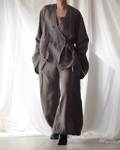 collarless jacket