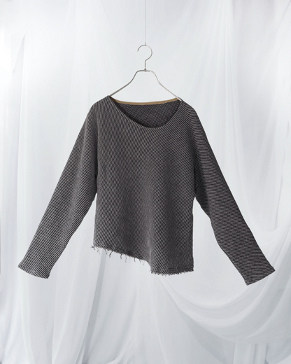 waffle bias pullover