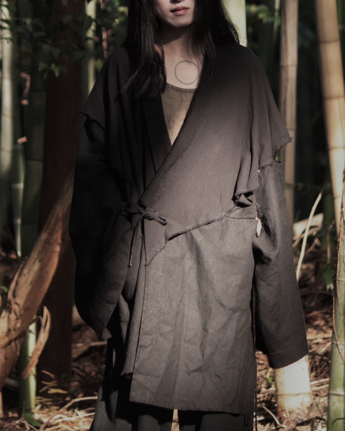 mid-length slit haori