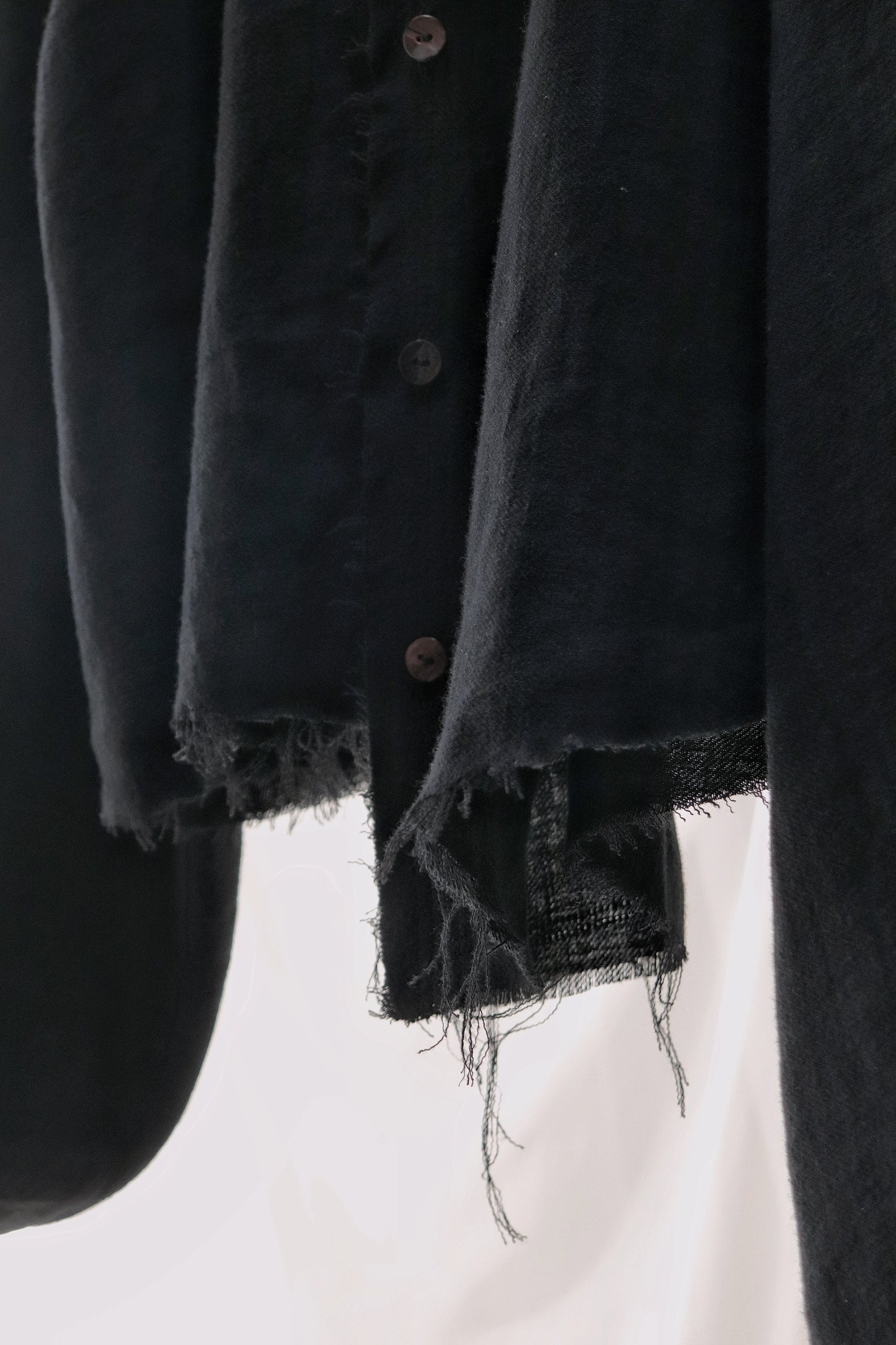 cut off flare sleeve shirt/black