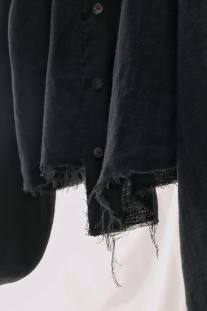 cut off flare sleeve shirt/black