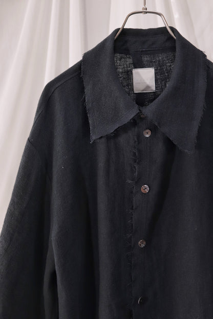 cut off flare sleeve shirt/black