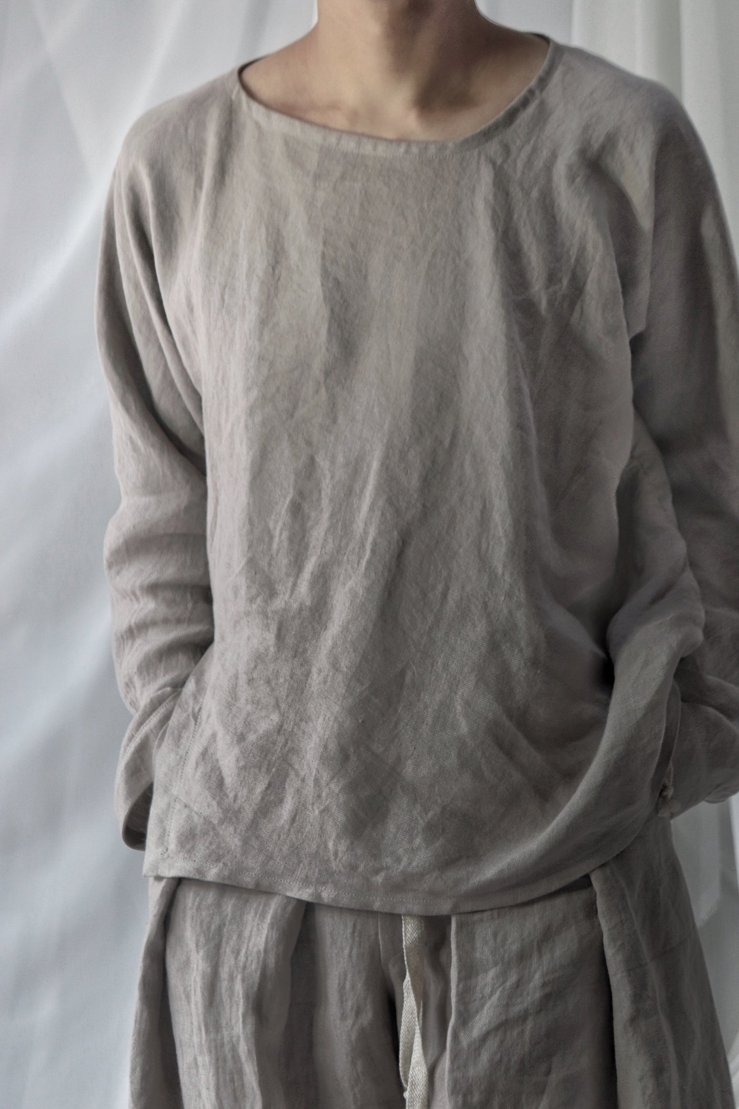 bias-cut pullover