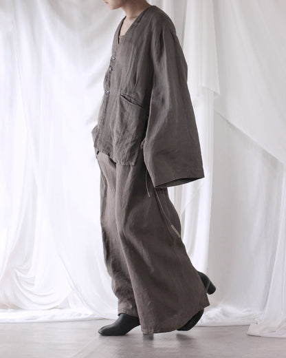 collarless jacket