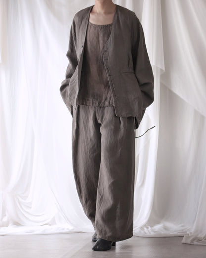 collarless jacket