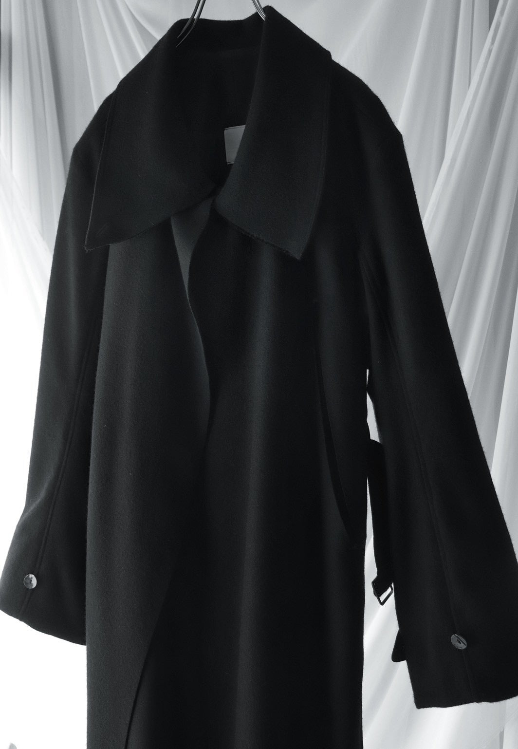 melton&gabardine layered coat