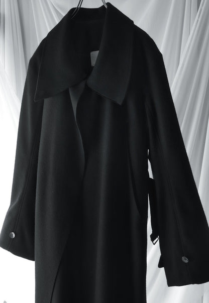 melton&gabardine layered coat