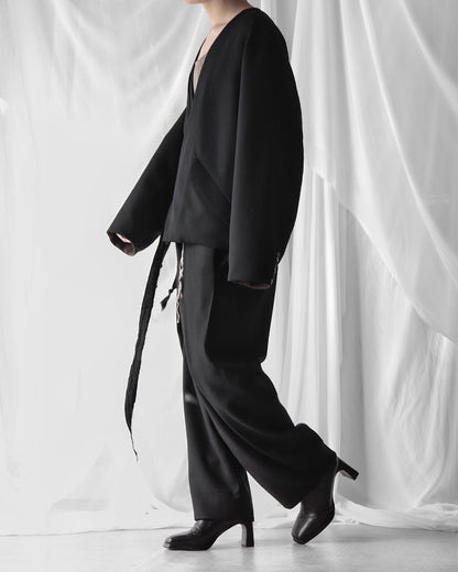 collarless tailored jacket