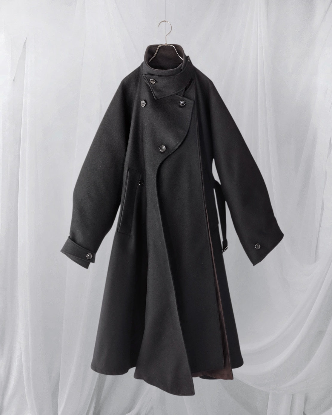 wool melton asymmetry coat