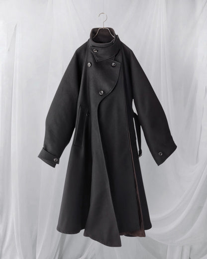 wool melton asymmetry coat