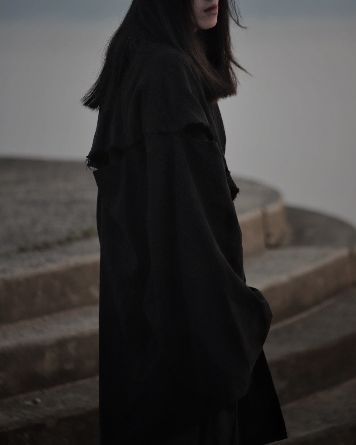 mid-length slit haori