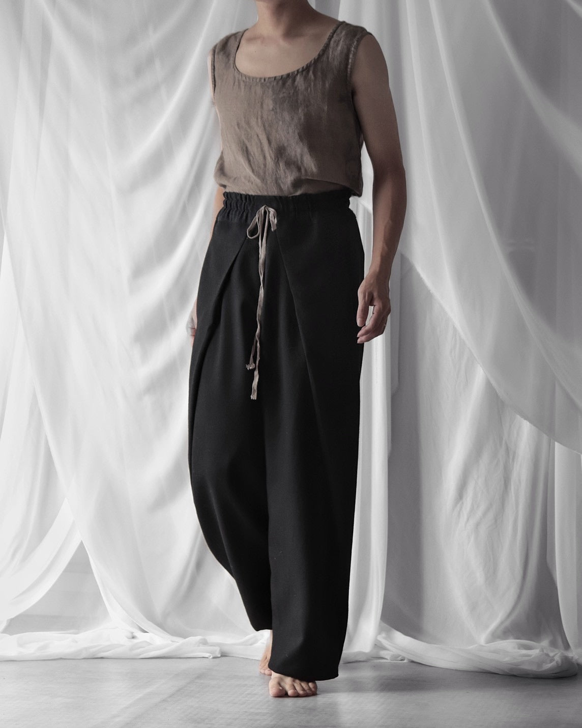 tucked tapered easy slacks