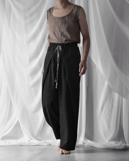 tucked tapered easy slacks