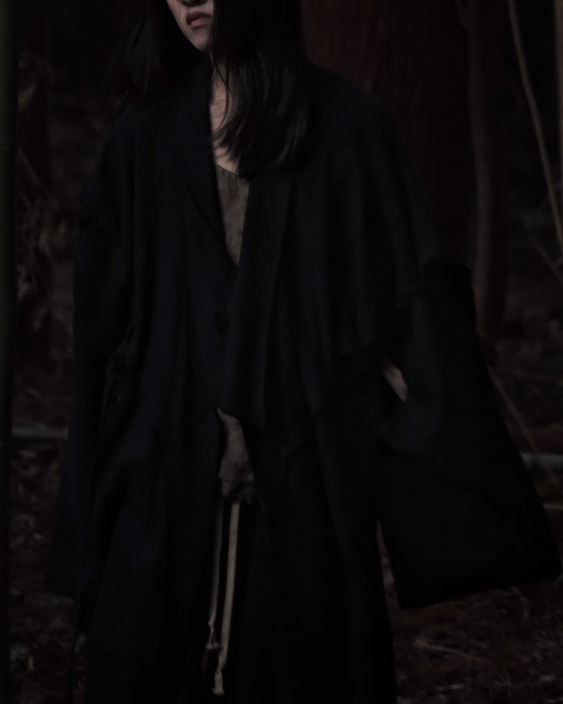 mid-length slit haori