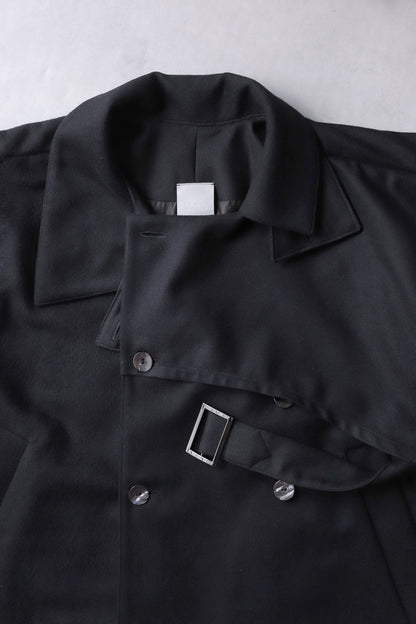 wool layered trench coat