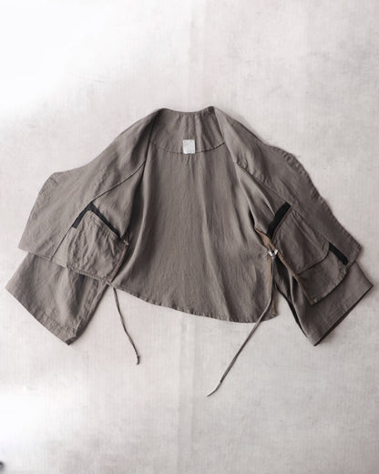 collarless jacket