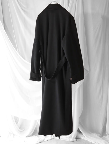 melton&gabardine layered coat