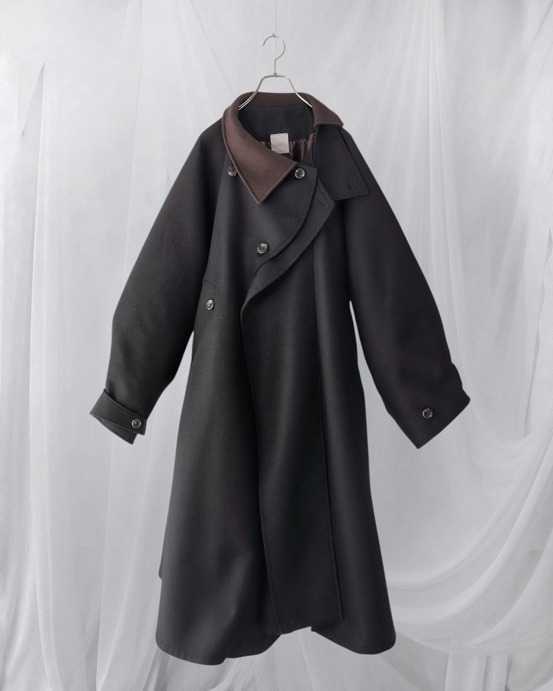 wool melton asymmetry coat