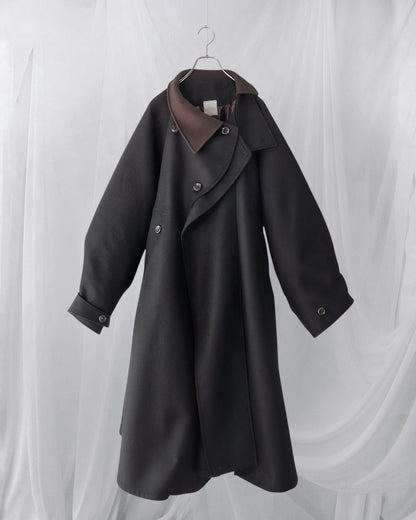 wool melton asymmetry coat