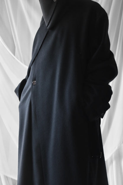 melton&gabardine layered coat