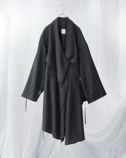 layered frayed coat