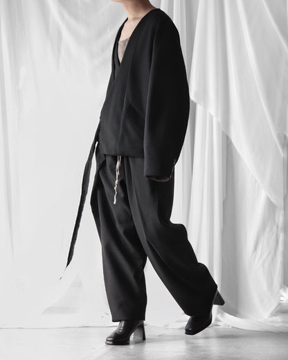 collarless tailored jacket