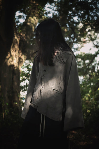 collarless jacket