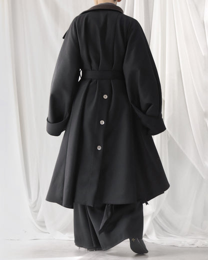 wool melton asymmetry coat