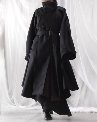 wool melton asymmetry coat