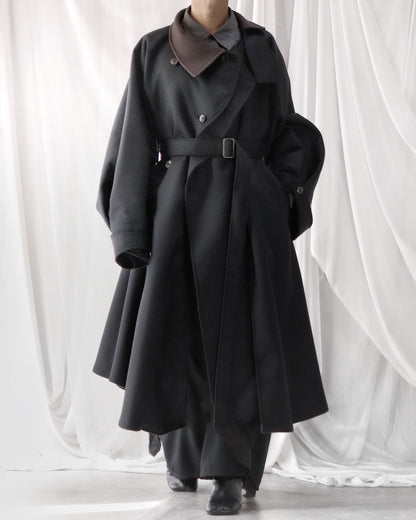 wool melton asymmetry coat