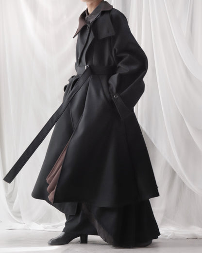 wool melton asymmetry coat