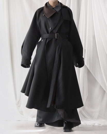 wool melton asymmetry coat