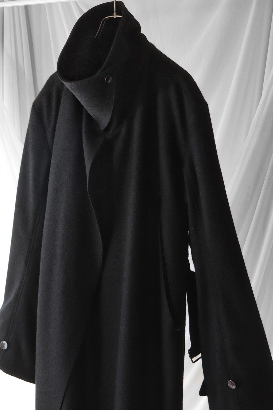 melton&gabardine layered coat