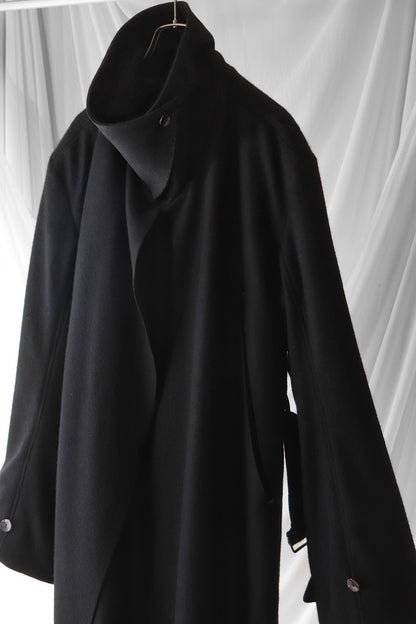 melton&gabardine layered coat