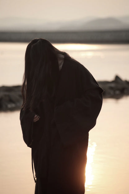mid-length slit haori