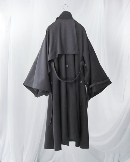 wool layered trench coat
