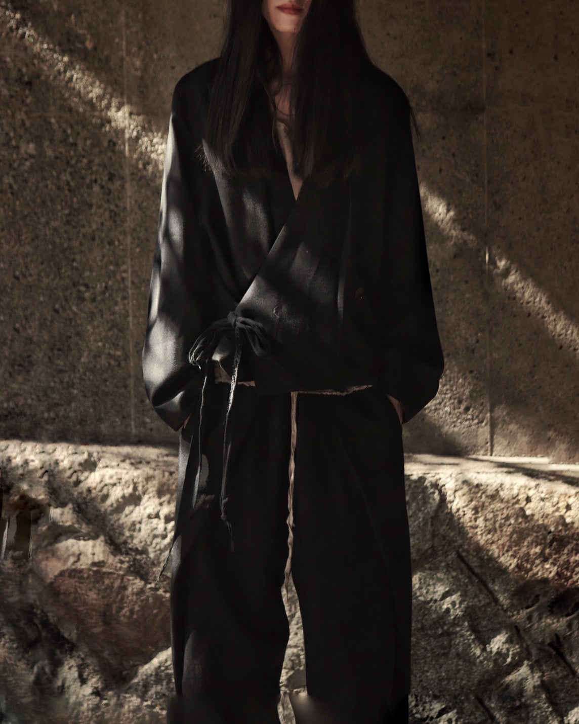 collarless tailored jacket