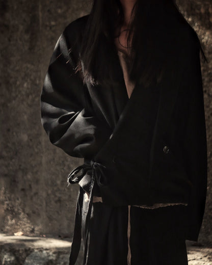 collarless tailored jacket