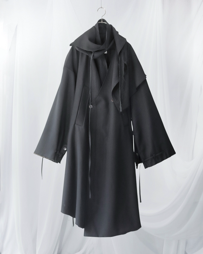 layered frayed coat