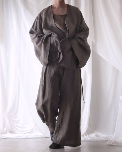 collarless jacket