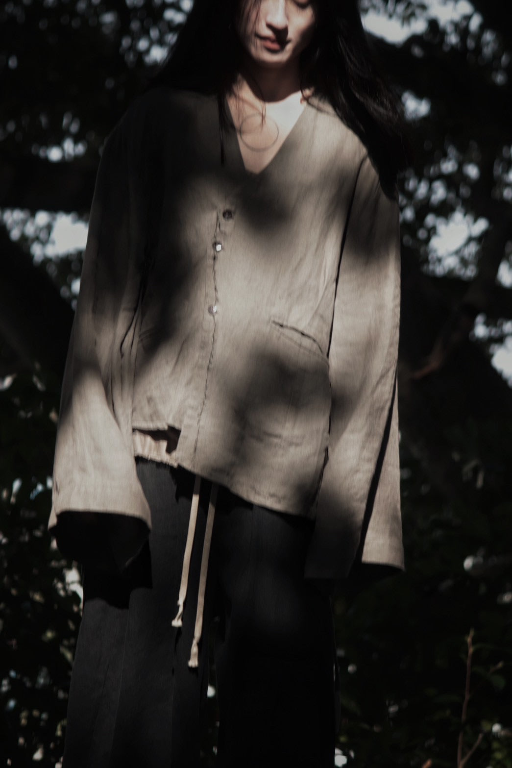 collarless jacket