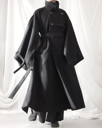 wool layered trench coat