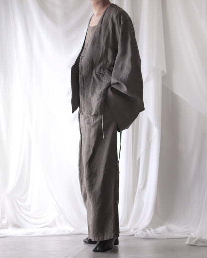 collarless jacket