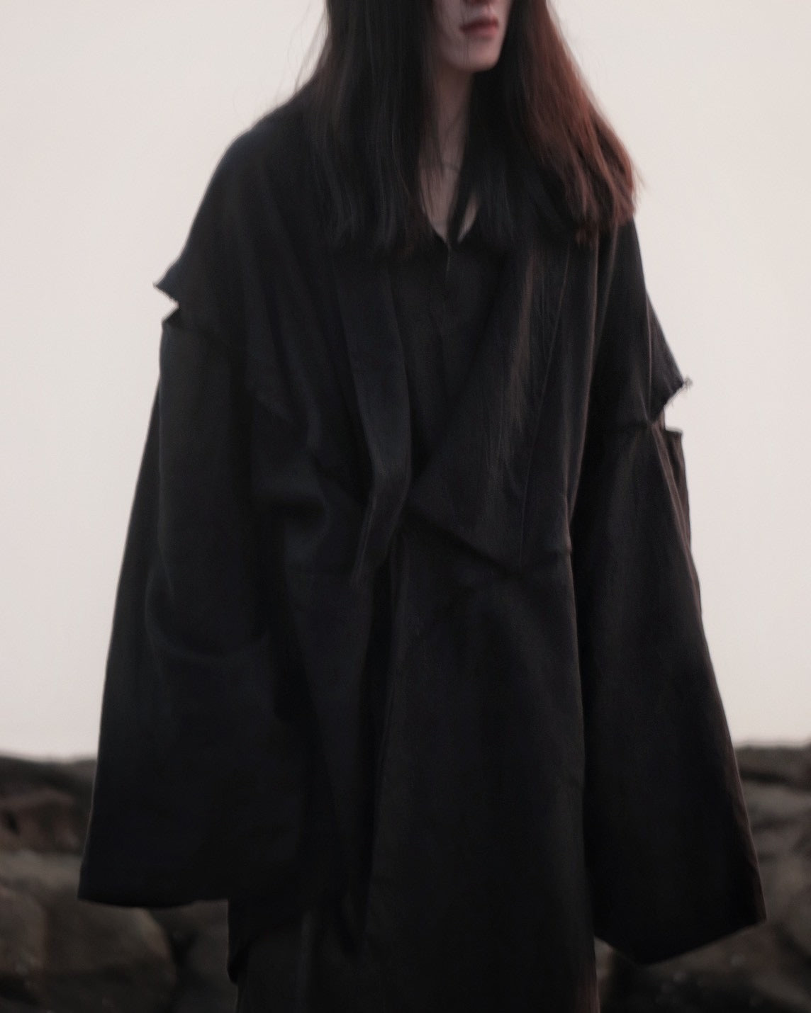 mid-length slit haori