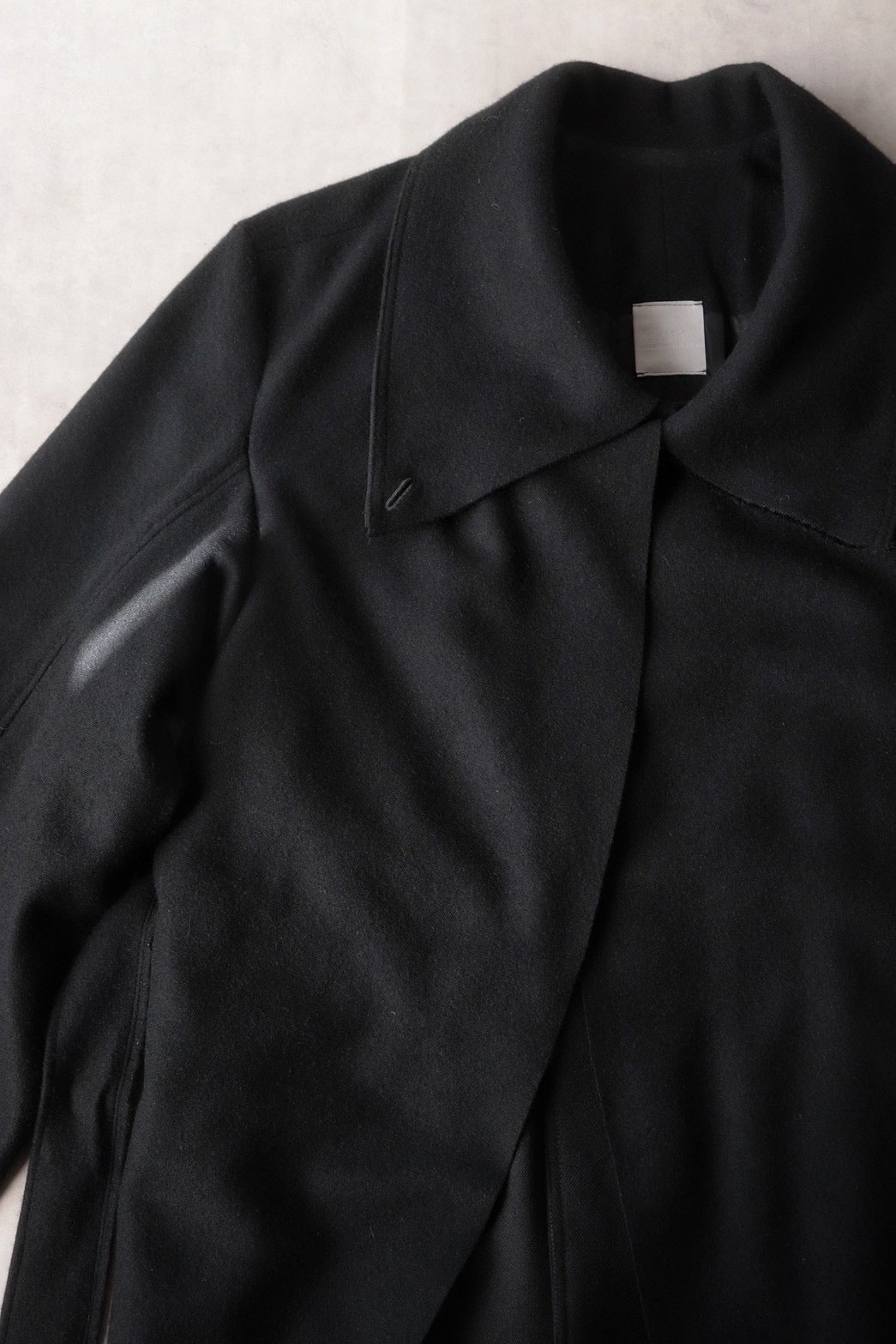 melton&gabardine layered coat