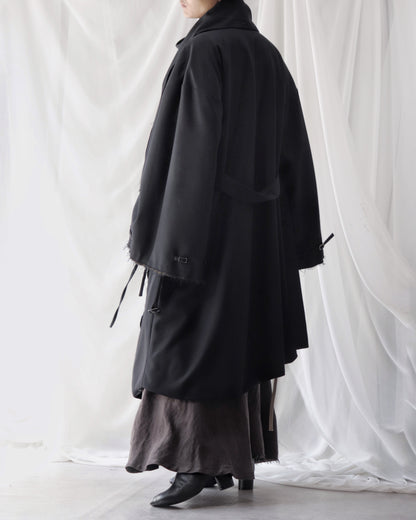 layered frayed coat