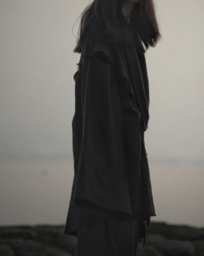 mid-length slit haori